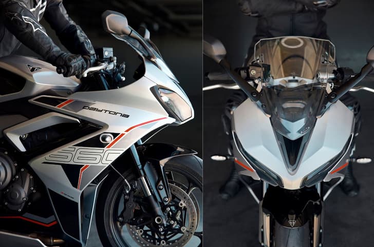 Triumph Daytona 660 side profile and headlight