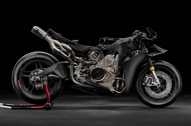 Ducati Superleggera V4 Centenario side profile chassis shot 