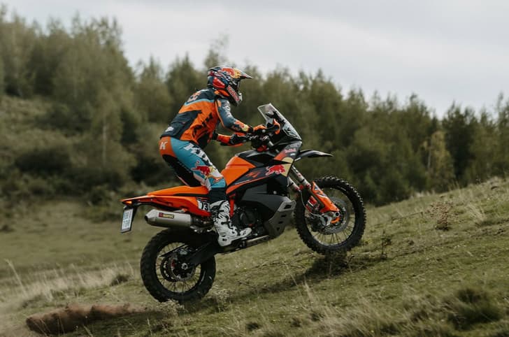 KTM 890 Adventure R Rally uphill shot 