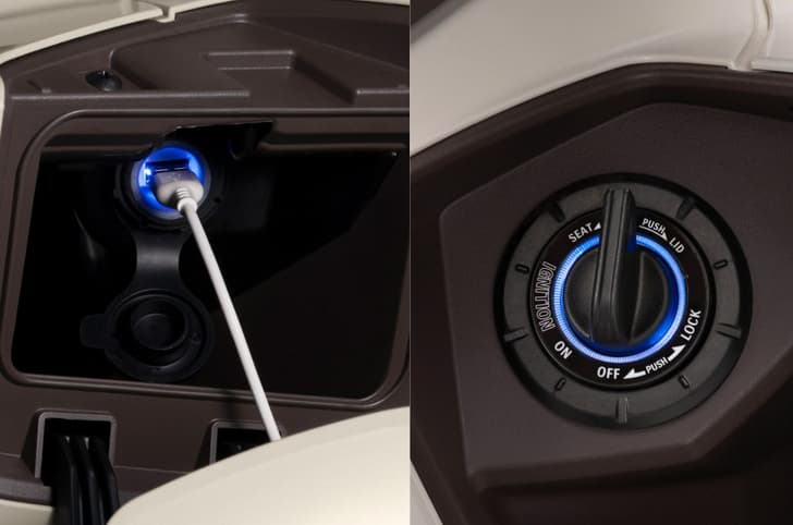 Suzuki Burgman Street starter switch and usb charger