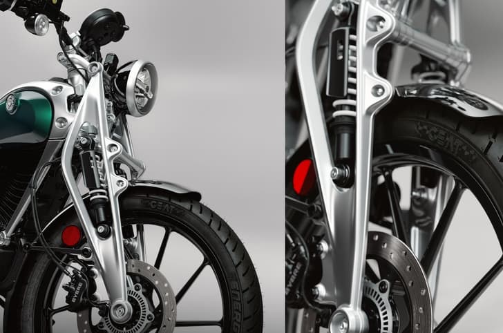 Royal Enfield Flying Flea C6 Front suspension shot 