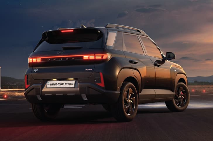 Hyundai Venue Knight Edition rear quarter
