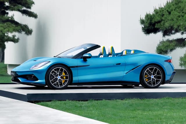 byd denza z convertible in garden