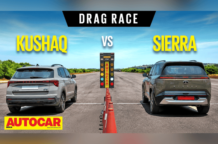 Skoda Kushaq vs Tata Sierra turbo-petrol drag race video Skoda Kushaq vs Tata Sierra turbo-petrol drag race video