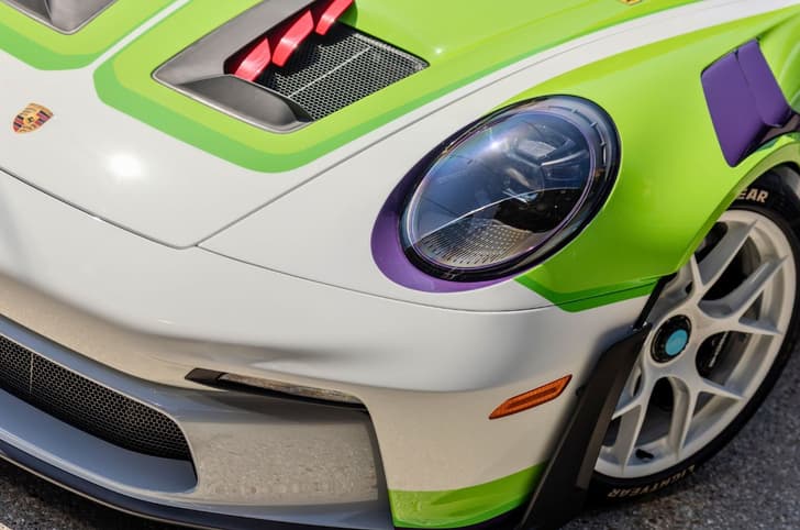 Porsche 911 GT3 RS Buzz Lightyear headlamps
