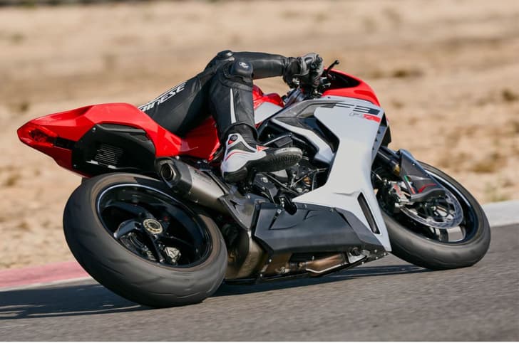 MV Agusta F3 RR rear three quarter cornering shot