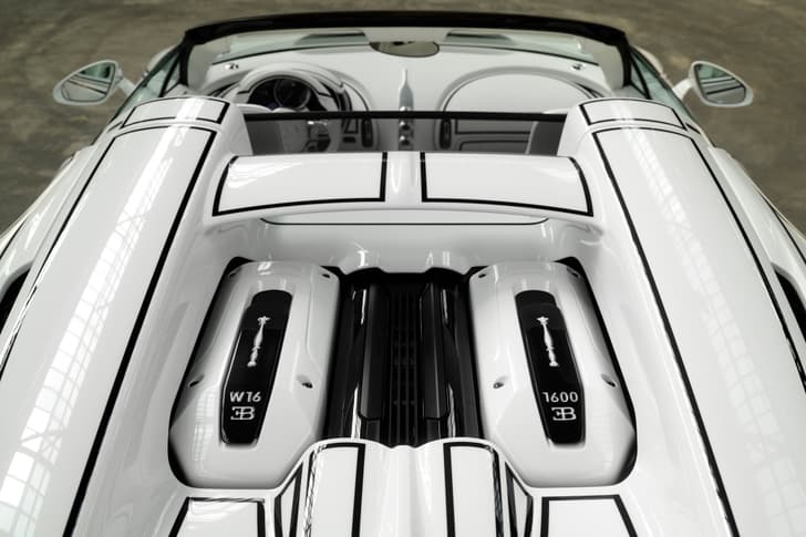 Bugatti Mistral Blanc Eternel engine bay