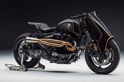 Caliber Royale Custom motorcycle front three quarter