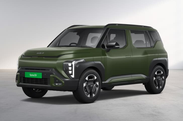 Kia Syros EV's Pewter Olive colour.