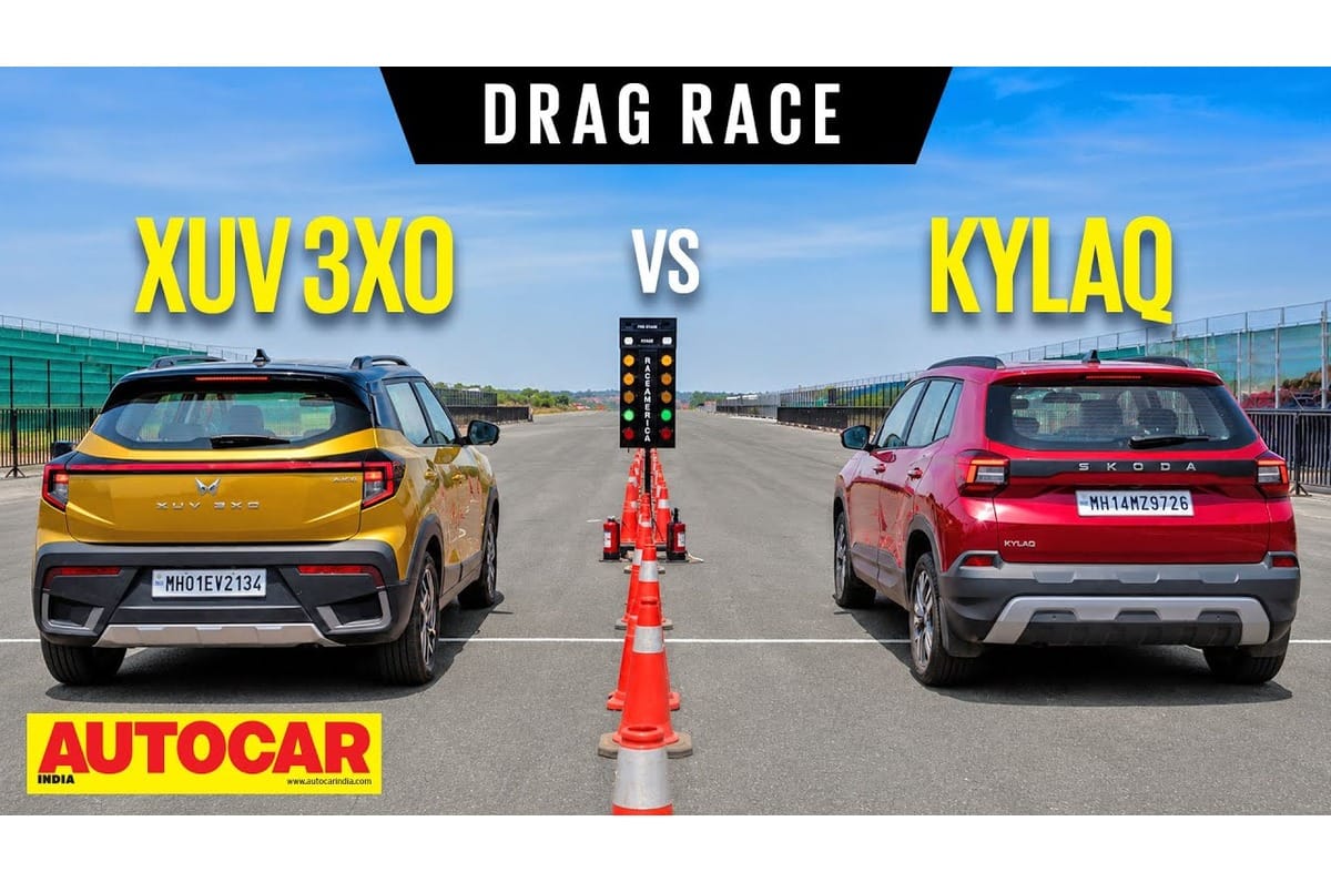 Mahindra XUV 3XO vs Skoda Kylaq drag race video
