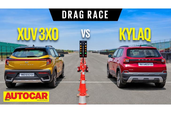 Mahindra XUV 3XO vs Skoda Kylaq drag race video