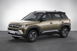 2026 Maruti Brezza Lustrous Beige with Bluish Black Roof. 