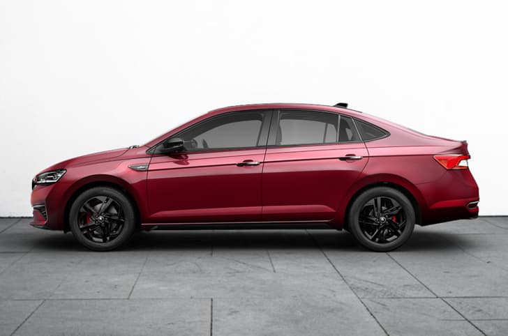 Skoda Slavia facelift Monte Carlo Cherry Red with Black roof