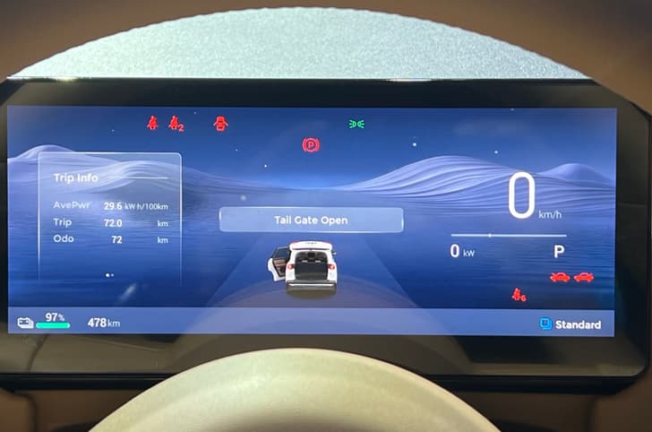 MG Hector Tomahawk EV digital instrument cluster