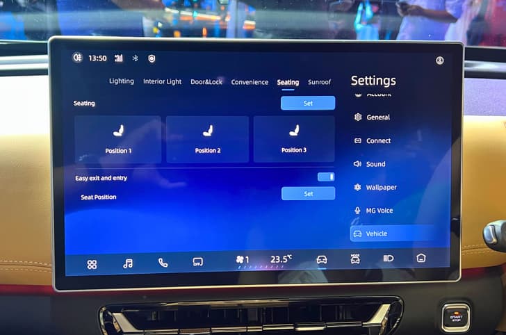 MG Hector Tomahawk EV touchscreen infotainment