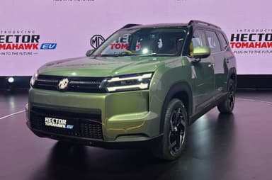 MG Hector Tomahawk EV exterior and interior image gallery