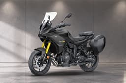 Inside render showing the Yamaha Tracer 7 in Tech Black colour.