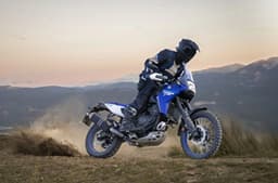 Image of a rider performing drift on the Yamaha Tenere 700