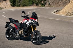Ducati Multistrada V4 Pike Peak's front right quarter.