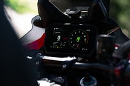 Close-up image of the Multistrada V4 Pikes Peak's 6.5-inch TFT display.