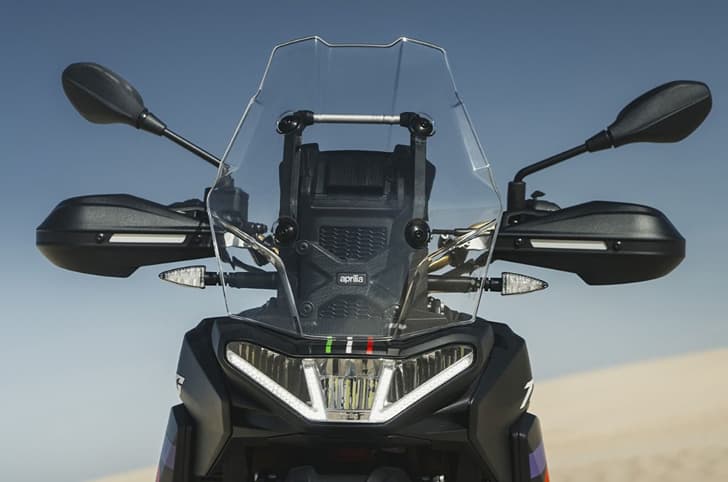 An outdoor closeup shot of the headlight