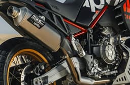 An outdoor closeup shot of the Titanium exhaust system
