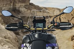 An outdoor shot of the Tuareg Rally cockpit view.