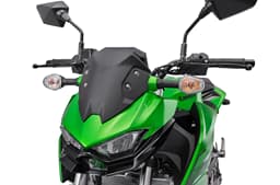 A closeup render of the Kawasaki Z300 left side profile