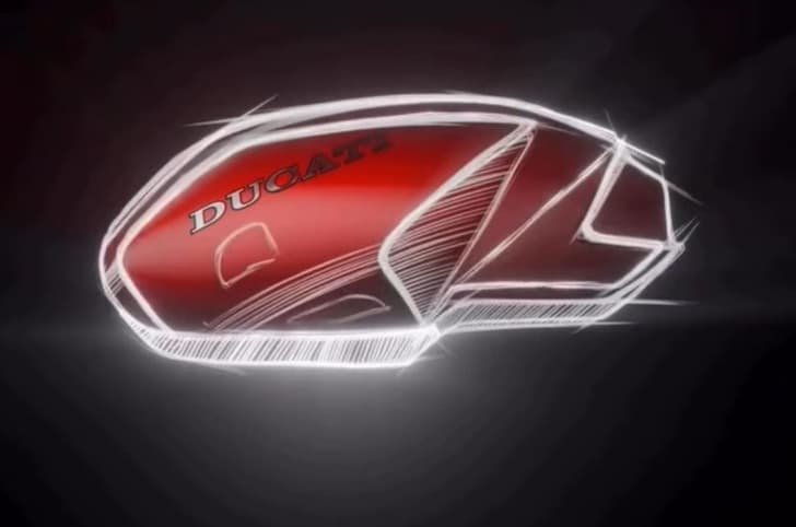 Ducati Monster V2 fuel tank teaser image