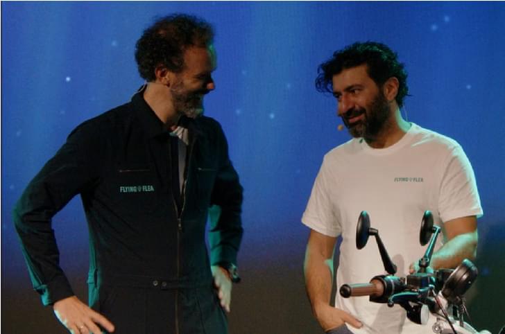 Mario Alvisi and Siddhartha Lal at Flying Flea debut EICMA 2024