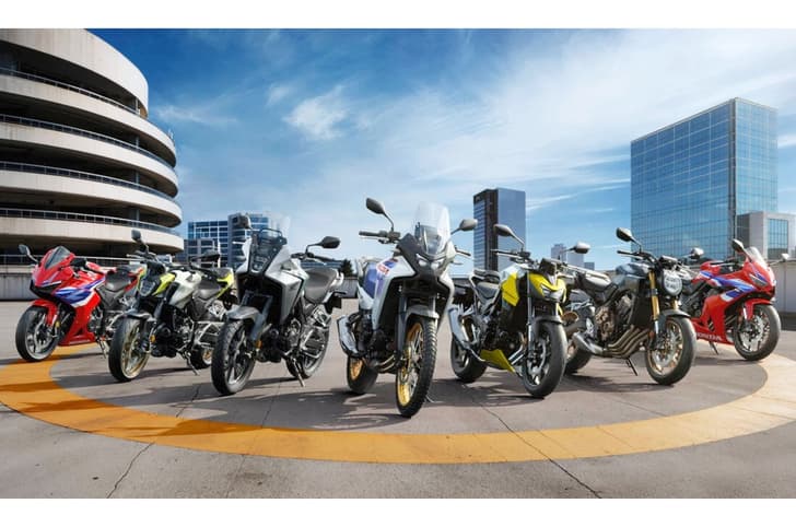 Honda NX500, Transalp 750, Hornet 750, CB500 Hornet, CBR500R and CBR650R side by side