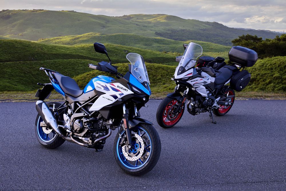 Suzuki SV-7GX with mountain in background