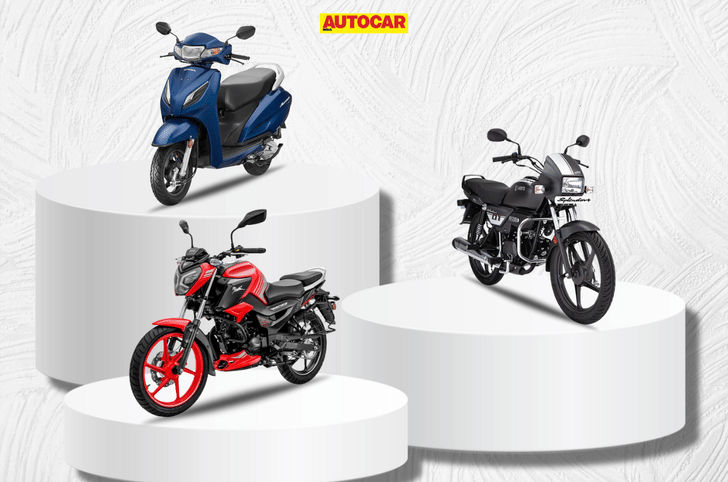 Activa, Splendor, and Raider on podium