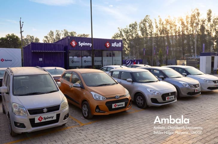 Spinny used car park in Ambala