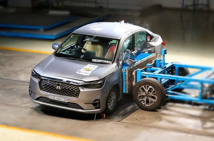 Honda Amaze side crash test Bharat NCAP Honda Amaze side crash test Bharat NCAP