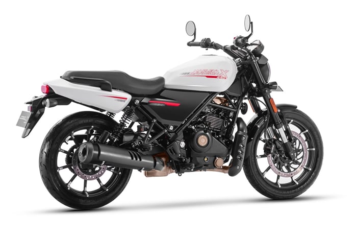 Harley Davidson X440 T white colour rear three quarter static in studio