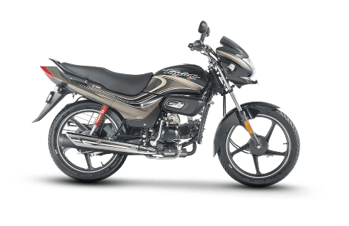 Hero Motocorp Passion Plus Black Brown Stripes color