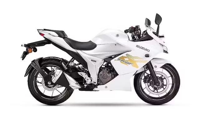 Suzuki Gixxer Sf 250 Pearl Glacier White + Met. Mat Platinum Silver No.2 color Suzuki Gixxer Sf 250 Pearl Glacier White + Met. Mat Platinum Silver No.2 color