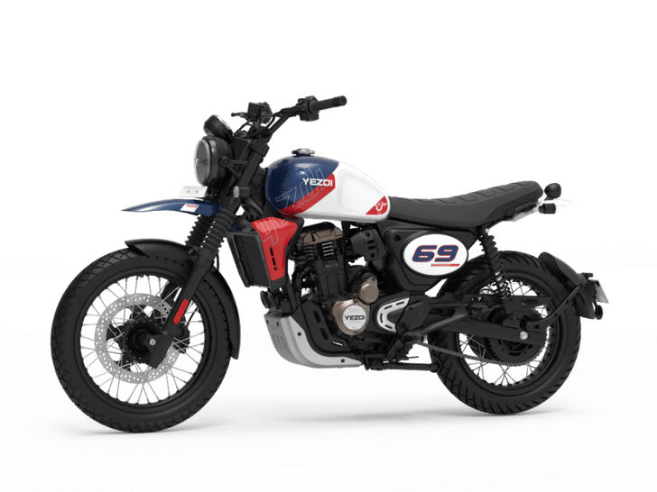 Yezdi Scrambler Rally Blue color