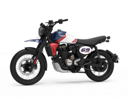 Yezdi Scrambler Rally Blue color