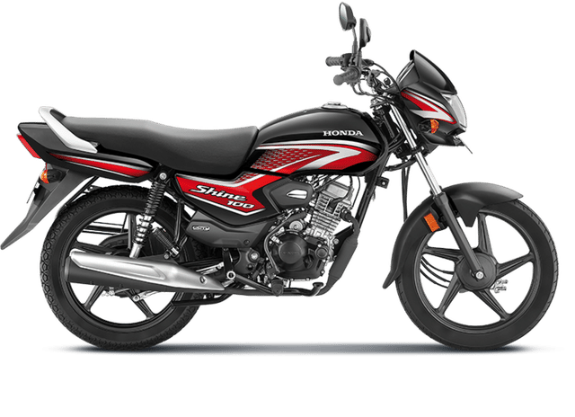 Honda Bikes Shine 100 Red with Black Color Image