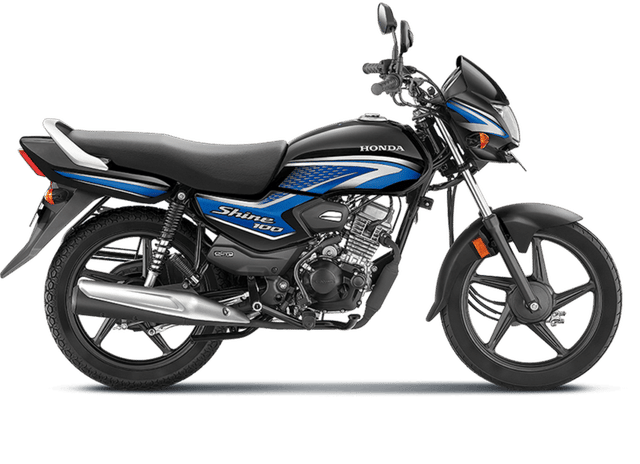 Honda Bikes Shine 100 Blue with Black Color Image