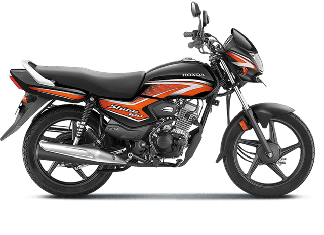 Honda Bikes Shine 100 Orange with Black Color Image