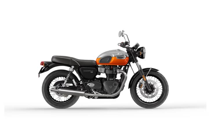 Triumph Bonneville T100 Aluminium / Baja Orange Color Image Image - 0