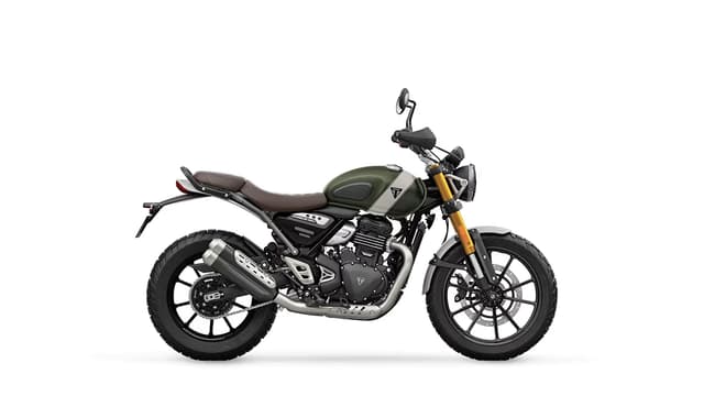 Triumph Scrambler 400 X Matt Khaki Green / Fusion White Color Image