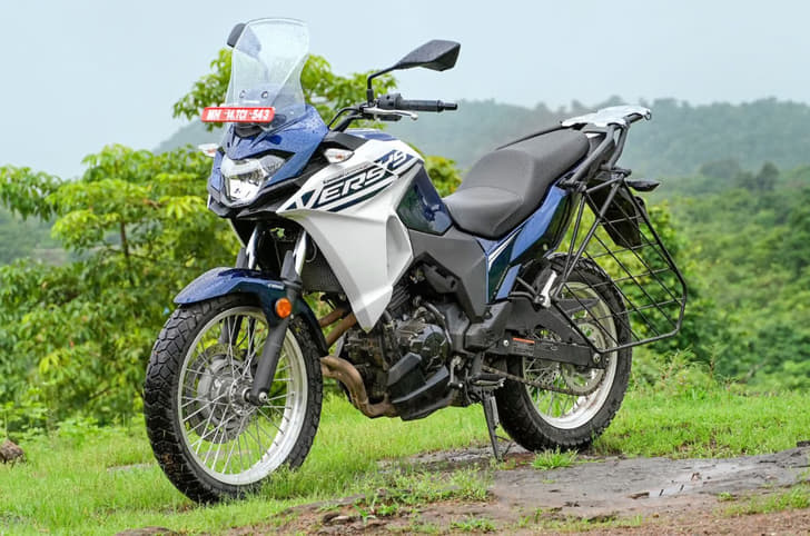Kawasaki Versys-X 300 front left side static image in field