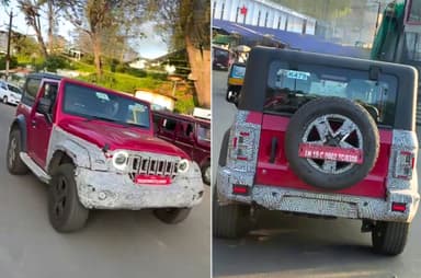 New Mahindra Thar spied with Roxx-like design details