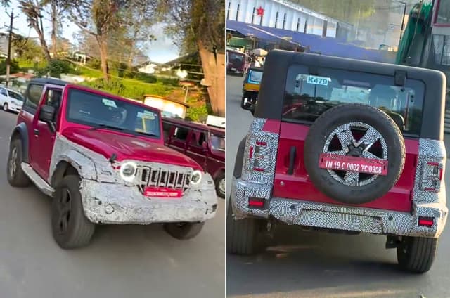 New Mahindra Thar spied with Roxx-like design details