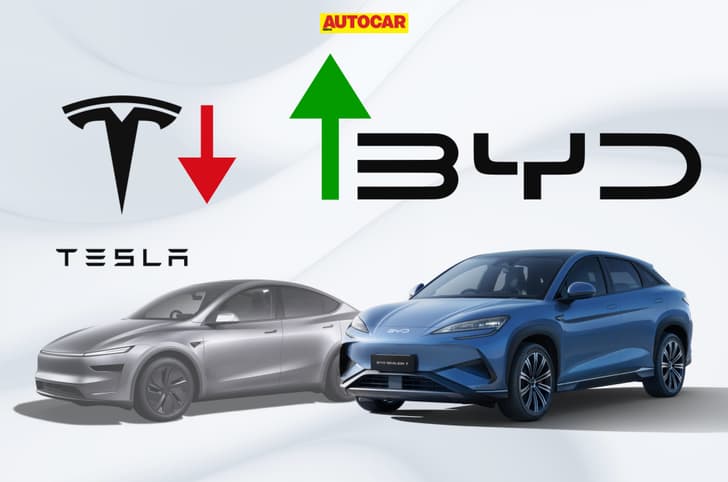 byd tesla ev sales 2025