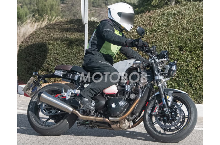 Next-generation Triumph Speed Twin 1200 seen testing